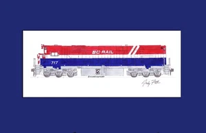 BC Rail M630 #717 Expo 86 11"x17" Passepartoutdruck von Andy Fletcher signiert - Bild 1 von 1