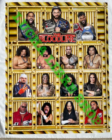WWE ROMAN REIGNS BLOODLINE POSTER 16”X20” USOS, THE ROCK, YOKOZUNA, RIKISHI Cover