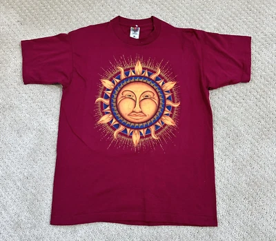 Camiseta DE COLECCIÓN de una sola puntada para hombre grande Celestial Sun Spacecore Boho camiseta de los años 90  Foto 1 de 4