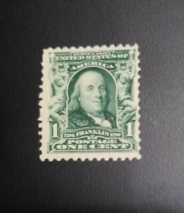 US Stamps Sc# 300 1903 1C Blue Green Franklin MNH 060305
