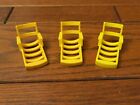 Vintage Fisher-Price Little People Lot Of 3 Yellow Lounge Chairs Play Family 70S