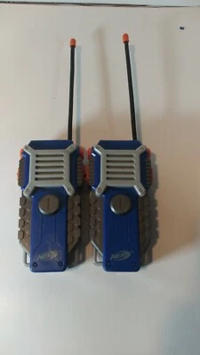 Nerf Walkie Talkie Kids  Radio Handheld Blue Hasbro 2016 Set of 2 Tested CB - Image 1 of 4