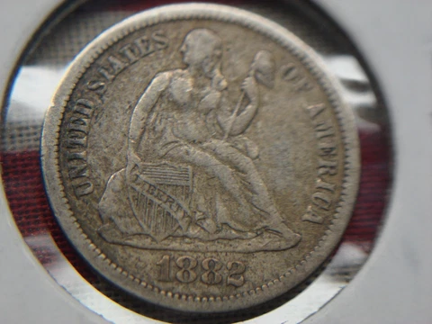 1882 U.S. SEATED DIME -  VAR. 4 - LEGEND OBVERSE Cover