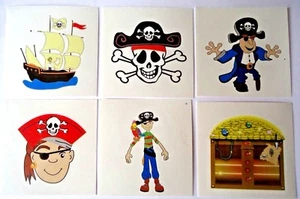 12 PIRATE Temporary Tattoos Birthday Kids Boys Party Loot Bag Fillers Favours - Picture 1 of 1
