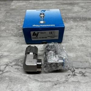 "Caja de 2 instrumentación Brennan N2502-10-06-SS 90* montaje de codo, 5/8"" X 3/8""" - Imagen 1 de 8
