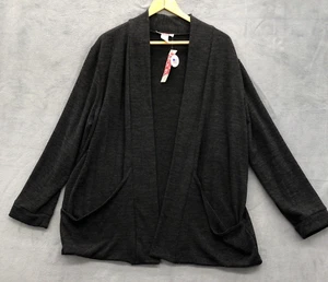 Carol Rose Sweater Open Size 3x Charcoal Slouch Pockets Cozy Warm NWT - Picture 1 of 13