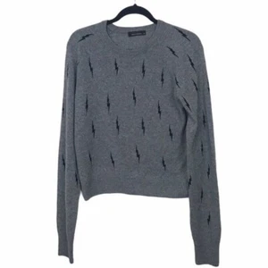 Kate Moss Equipment Gray Ryder 100% Cashmere Bolt Sweater NWT $318 Large - Bild 1 von 10