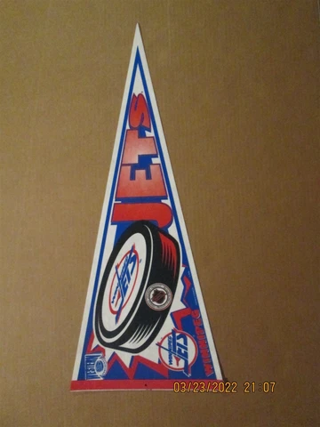NHL Winnipeg Jets Vintage Circa 1990's Western Conference Team Logo Pennant Cover