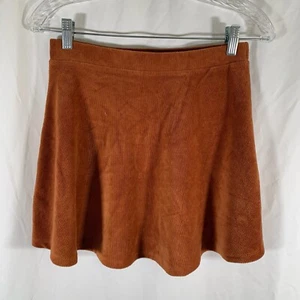 Forever 21 Mini Skirt Women's Medium Brown Corduroy Pull On Elastic Waist Cotton - Picture 1 of 7