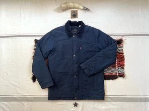 Levi's Engineer Chore Jacket M Quilted Lined Cord Collar Rare 2015 Navy Blue 46" - Picture 1 of 18