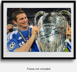 Photo Hand Signed Chelsea Legend Frank Lampard Champions League + Verified COA - Picture 1 of 1