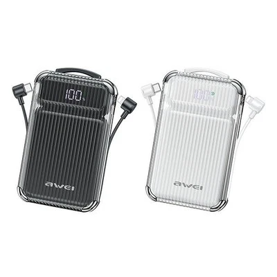 6954284007665 Powerbank 10000mAh 38,5 W P89K integra. cables AWEI Foto 1 de 2