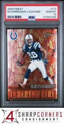 2000 FINEST #177 MARVIN HARRISON HOF POP 2 PSA 10 - Image 1 of 3