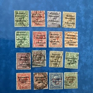 STAMPS - EIRE IRELAND OVERPRINT - (16) - EX OLD TIME COLLECTION USED - MIX COND - Picture 1 of 18