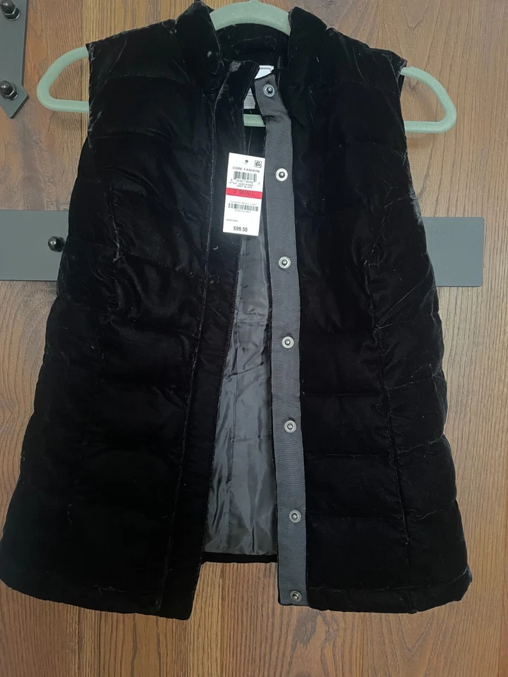 Charter Club Black Padded Velvet Gillet US XS/UK S BNWT RRP $99.50 - Image 1 of 4