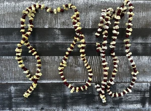 6 STRÄNGE VINTAGE KUNST POPCORN ROTE BEEREN GIRLANDE URLAUB WEIHNACHTSDEKO - Bild 1 von 8