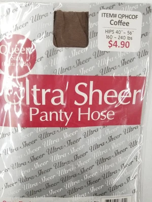 6 Packs Ultra Sheer Pantyhose Nylon Stocking Queen Size Coffee - Image 1 of 4
