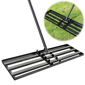 Lawn Leveling Rake, 6.5 FT 36"X10" Long Handle Level Lawn Rake, Black Heavy D... - Picture 1 of 9