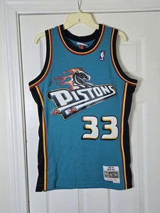 Mitchell & Ness Teal NBA Detroit Pistons Grant Hill 1998 Road Swingman Jersey S - Picture 1 of 8