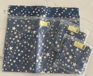 Longaberger 4 Placemats Fabric American Starburst 13” X 19” 4 Napkins NEW - Picture 1 of 6