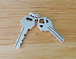 12x19 Two Movable One House and One Car Keys Sterling Silver Charm - Picture 1 of 4