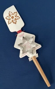 Williams Sonoma Holiday Spatula & Cookie Cutter Christmas 2 sided Snowflake-NWT - Picture 1 of 9