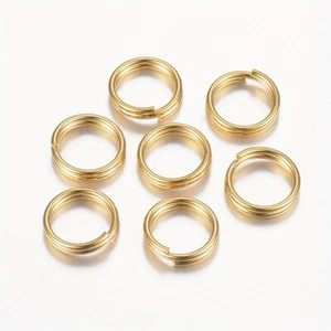 20pcs 304 Stainless Steel Split Rings Double Loops Jump Rings golden 8x1.5mm - Picture 1 of 2