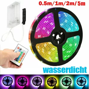 1M-5M Batterie Betrieben LED Streifen 5050RGB Stripe Mehrfarbige Band Licht DHL - Bild 1 von 17