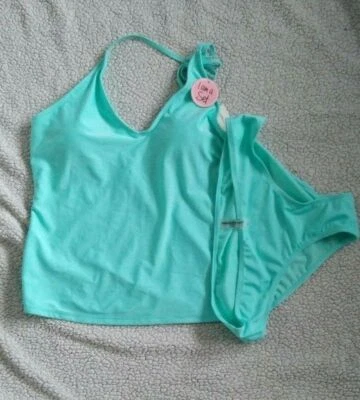  NWT Bobbie Brooks 2 pieces swimming suit size XL ,  color green - Image 1 of 2