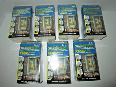 Lote de 7 cubiertas de salida resistentes a la intemperie listadas por Carlon UL, vertical de una sola banda Foto 1 de 4