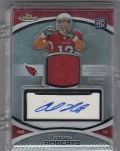 2010 FINEST ANDRE ROBERTS ROOKIE JERSEY PATCH AUTOGRAFO RIFRATTORE #D99 PANTHERS - Foto 1 di 1