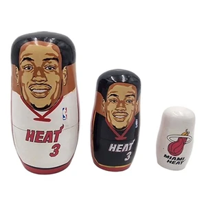 Dwayne Wade #3 Miami Heat Basketball Hand Painted Russian Nesting Dolls - Picture 1 of 6