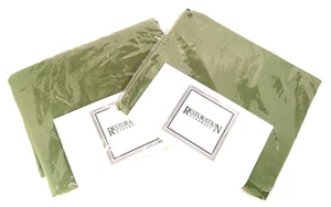 Restoration Hardware Quincy Standard Shams Green 2 NIP READ! - Picture 1 of 10