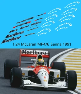 NEW 1:24 Missing Sponsors Decals F1 McLAREN MP4/6 - Ayrton Senna 1991 - Foto 1 di 12