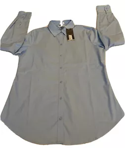 Worthington Womens blouse small Tall True Chambray Blue Long Sleeve Button Down - Picture 1 of 8