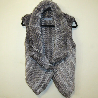 Chaleco para mujer Bagatelle imitación piel de conejo neutros súper suaves beige gris talla XS Foto 1 de 4