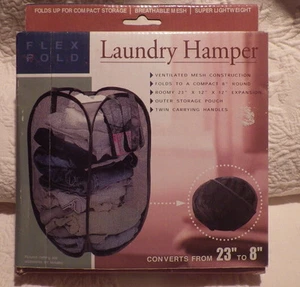 Laundry Hamper Flex Fold Converts From 23" to 8" Mesh Construction New NIB - Picture 1 of 3