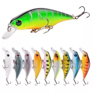 1pcs Minnow Fishing Lures Crankbait Wobblers 3d Eyes Artificial Hard Pesca Bass - Picture 1 of 34
