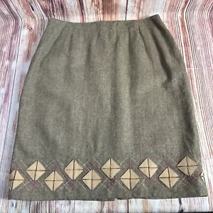 Falda lápiz Ann Taylor Loft talla 10 marrón mezcla de lana forrada hasta la rodilla 29x21 - Imagen 1 de 10