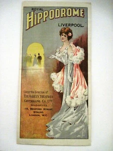 1919 Program "Royal Hippodrome" Liverpool w/ Lovely Lady on Cover * - Picture 1 of 4