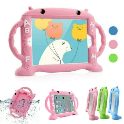 For iPad Mini 234 Pro9.7 5th Kids Silicone Rubber Cover Cartoon Robot Stand Case - Image 1 of 4