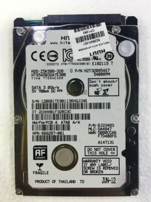 Hitachi Z5K500 HTS545032A7E380 0J11283 DA4847 Sep-2012 320 Gb SATA HDD DR Donor - Image 1 of 2
