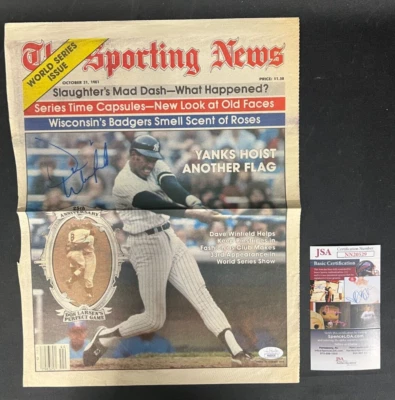 Dave Winfield Signed Sporting News Cover JSA Certified MLB New York Yankees HOF! - Image 1 of 4