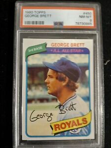 1980 Topps MLB Hall of Famer George Brett PSA 8 #450 - Kansas City Royals(865)