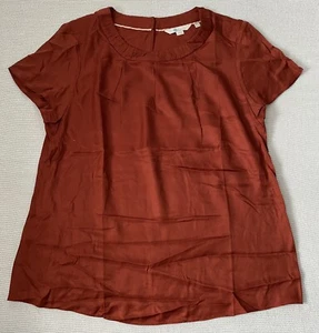 New Ladies Boden Brown Silk Tunic Blouse - Size UK14 - sample/without tags - Picture 1 of 6
