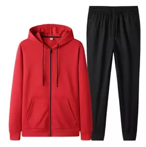 Herren Kapuzen Trainingsanzüge Jogginganzüge 2 Stück Sets Jogging Workout Gym Outfits Geschenk - Bild 1 von 21