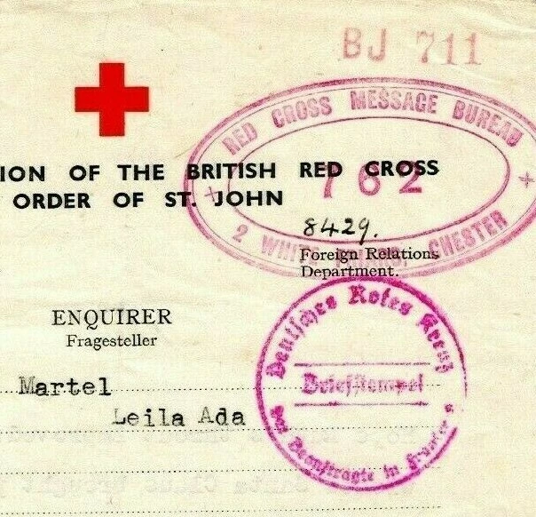GB Channel Islands WW2 RED CROSS Message Castel GUERNSEY *Chester* 1942 MAX81 - Image 1 of 4