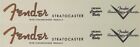 2 (Two) Fender Stratocaster Spaghetti - custom shop headstock waterslide decals