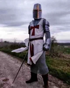 Medieval Templar Knight Full Body Set Armour Cosplay Halloween Sword Suit Armor - Picture 1 of 8