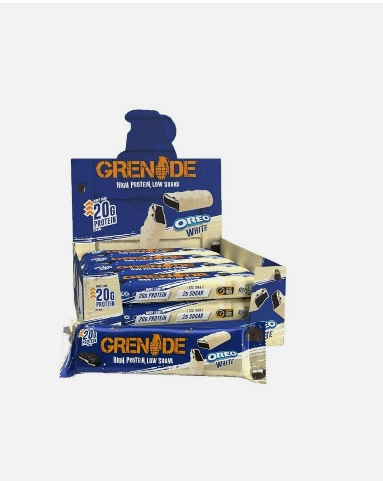 New listingGRENADE PROTEIN BAR 12X60G (CARB KILLA) - OREO WHITE BBE 02/26